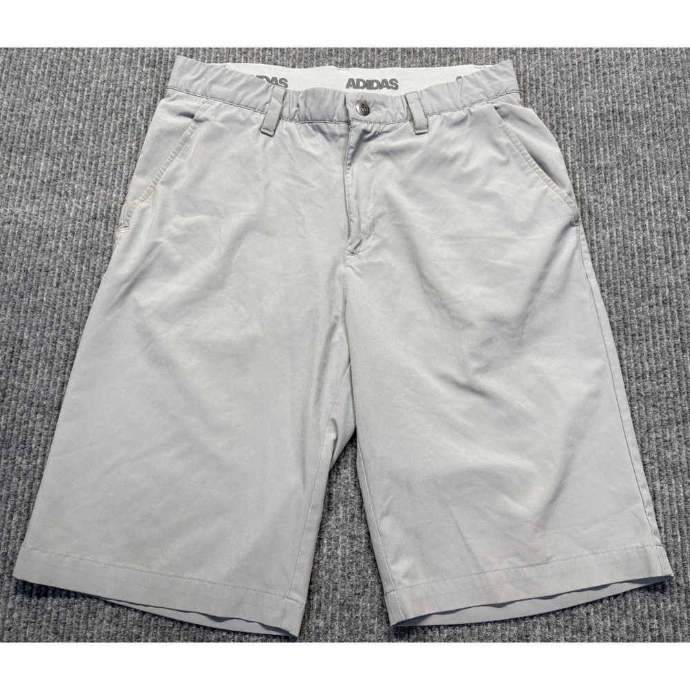 Adidas Mens Gray Golf Shorts Size 30 Flat Front Performance Activewear